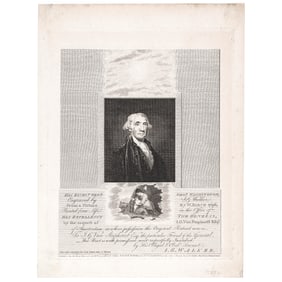 Extremely Rare 1800-Dated Washington Memorial Period Engraved Print of George Washington by I. G.