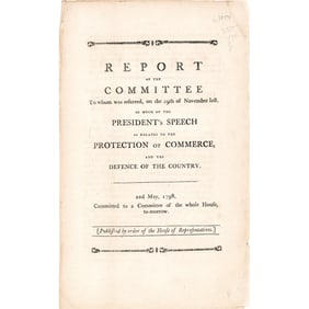 May 1798 Imprint: Report on President's Speech... Recommending Placing U.S. Marines on Navy Vessels!