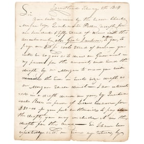 1814 Providing 150 Stand of Arms for Genl Andrew Jackson's Army, War of 1812/Creek Indian War Letter