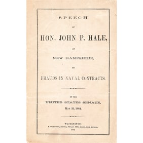 1864 Imprint, Frauds in Naval Contracts by John P Hale his Daughter Lucy Betrothed John Wilkes Booth