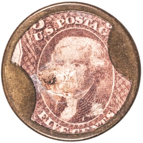 Encased Postage Stamp, EP-69, HB-75, S-46, Reed-BK05. 5 Cents, Burnett's Cocaine Kalliston, Fine/VF