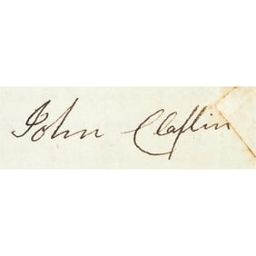 Encased Postage Stamp Related, April 19, 1798, Autograph Document Signed by John Claflin