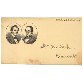 c. 1860 Printed, Beardless Abraham Lincoln / Hannibal Hamlin 1860 Presidential Campaign Letter Sheet