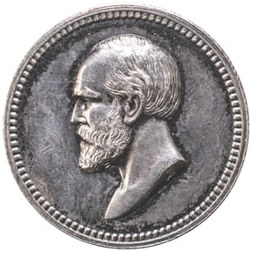 (1882) Silver, US Mint Lincoln + Garfield Medal, 18.5 mm, Cunningham 22-330S, King-541, J. PR-41, AU