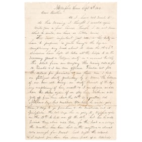 1864 47th IL. Soldier's Letter, A Negro is Blamed for Deadly Explosion at Fort Pickering Memphis, TN