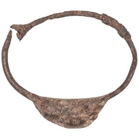 Late 18th Century Colonial Era Original Hand-Forged Iron Slave Noise Making Ankle Rattle Bracelet