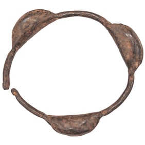 Late 18th Century Colonial Era Original Hand-Forged Iron Slave Noise Making Ankle Rattle Bracelet