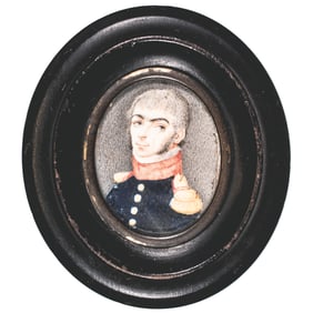 c. 1805 Hand-Painted Portrait Miniature of Colonel Uny (1765-1842), Aide-de-Camp to General Bisson