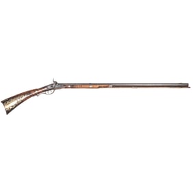 c. 1850 Decorative American Tiger Maple Half-stock muzzle-loading Pennsylvania / Kentucky Long Rifle