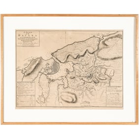 1762 T. Kitchin Map, A PLAN of HAVANA and Environs, several POSTS + ATTACKS by the British Forces
