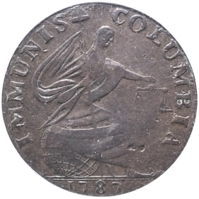 1787 Immunis Columbia Copper Pattern, Eagle Reverse, PCGS graded Extremely Fine-40
