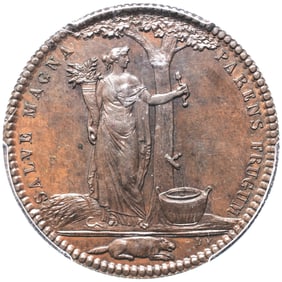 1796 Castorland Medal Original Obverse with Early Copy Reverse W-9155 Variety, Reeded Edge, Rarity-5