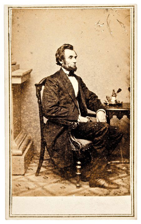 Abraham Lincoln Original CDV Brady Photograph: Original Carte de Visite Photograph taken by Alexander Gardner for Mathew Brady & Published by Anthony NY & Published by E&H.T. Anthony New York c. 1861 Civil War Period, Carte de Visite Photograph of