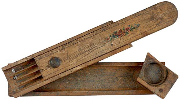 Colonial Era Pen&Ink Holder Desk Box - 2