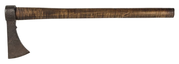 Revolutionary War Era Tomahawk/Belt Trade Axe: Edged Weapons Revolutionary War Hammer Pole Tomahawk/Trade Axe c. 1700-1770 Revolutionary War Era, Hammer Pole Type Tomahawk or Belt Trade Axe, Very Fine. Overall length is approximately 20.25” with