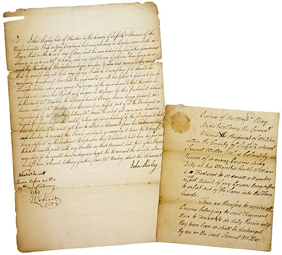 William Shirley Signed Document