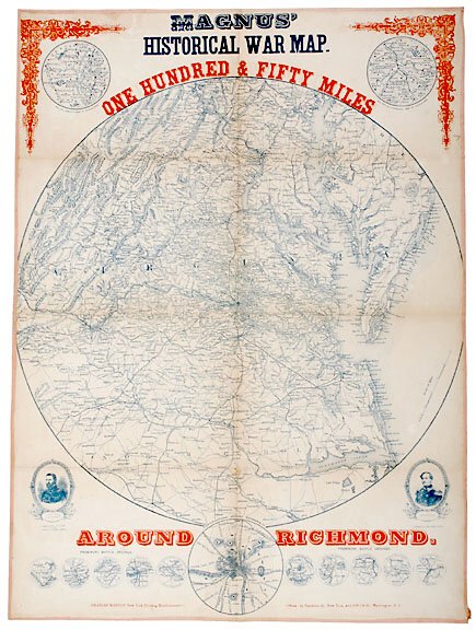 1863 Civil War Map, Richmond Area