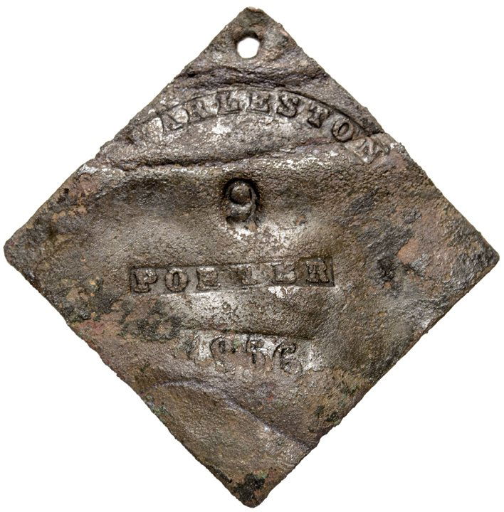 1856 Charleston SC PORTER Copper Slave Hire Tag