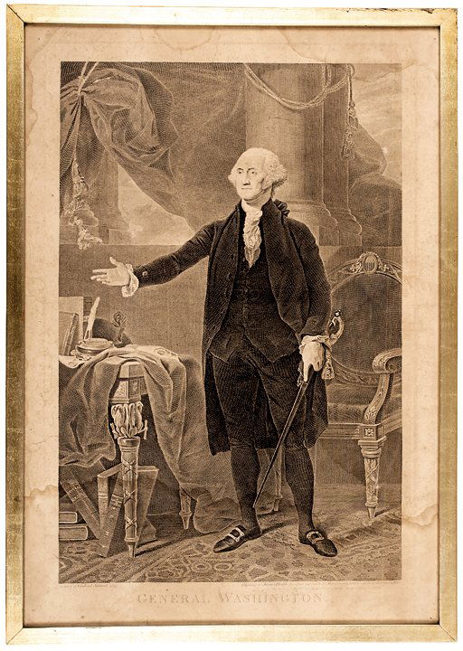 General Washington Heath Engraving After Stuart: Washington Related James Heath’s Engraving of “General Washington” 1800-Dated, Engraving by James Heath, “General Washington,” After a Painting by Gilbert Stuart, Fine. This classic, quite f
