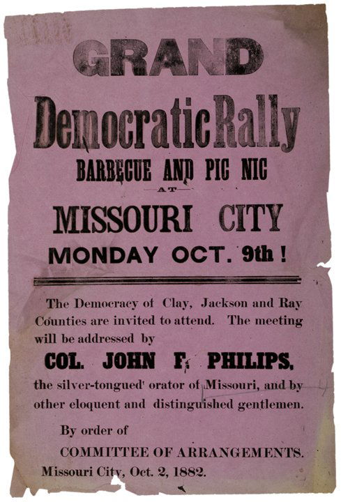 1882, Purple GRAND Democratic Rally Broadside (1 of 1)