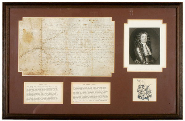 SIR EDMOND ANDROS Signed Document as Governor