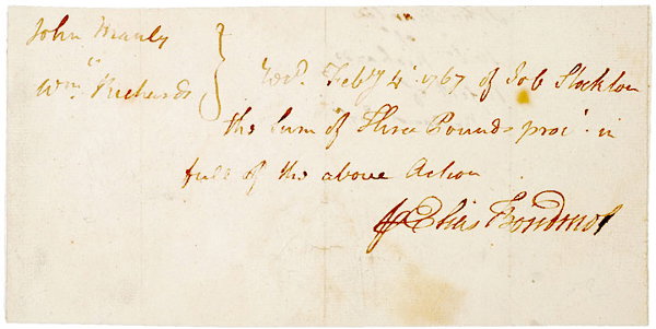 ELIAS BOUDINOT, 1767, Signed Document