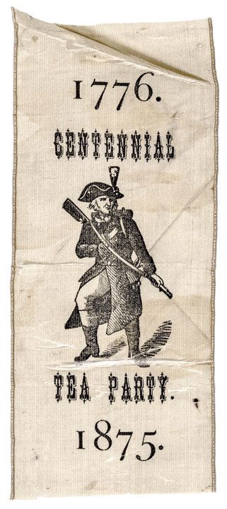 1875 Silk Centennial Ribbon, Boston Tea Party (1 of 2)