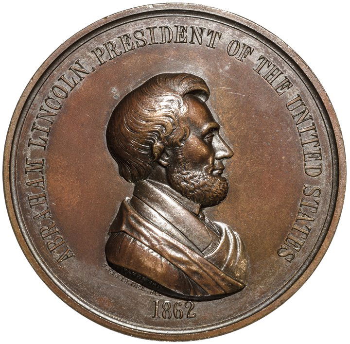 1862 Bronze Abraham Lincoln Indian Peace Medal (1 of 2)