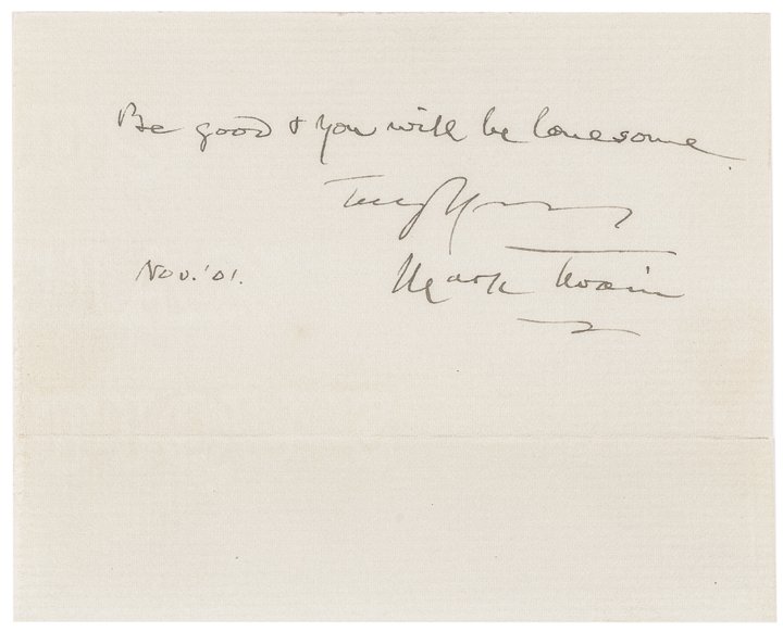 1901 MARK TWAIN Autograph Aphorism Signed (1 of 3)