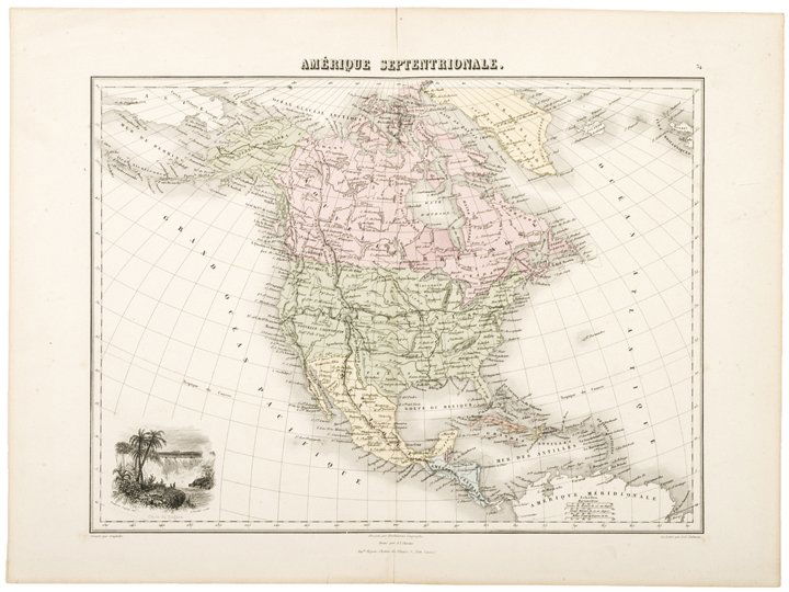 c. 1850, AMERIQUE SEPTENTRIONALE Map (1 of 3)