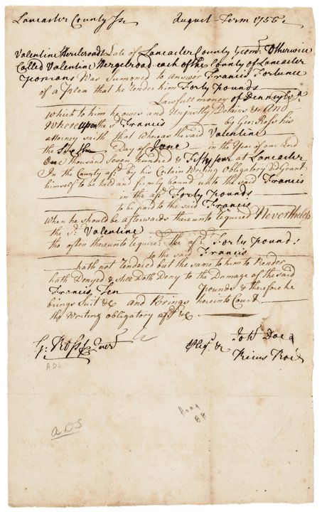 1755 PA. Declaration Signer GEORGE ROSS Document (1 of 3)