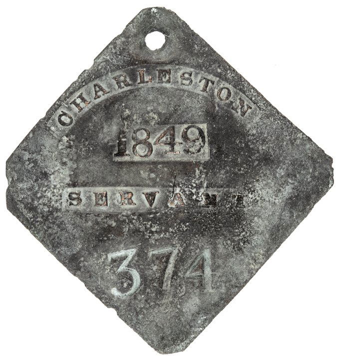 Authentic 1849 Charleston SERVANT Slave Hire Tag (1 of 2)