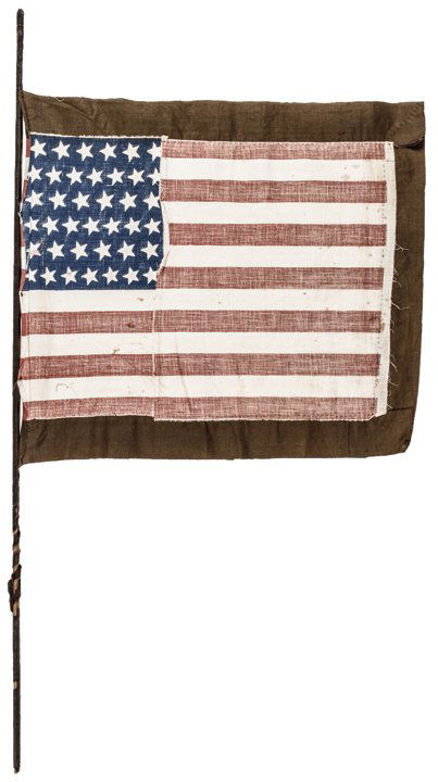 c 1889 39-Star Unofficial American Flag on Pole (1 of 2)