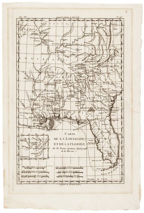 1760 French + Indian War Map Louisiana + Florida (1 of 2)