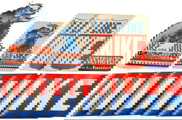 c. 1952, I LIKE IKE Political Memorabilia: Political1952 “I Like Ike” Political Memorabilia c. 1952, “I Like Ike” Political Memorabilia, Lot of 14, Choice Extremely Fine. Fabulous assortment of Dwight Eisenhower campaig