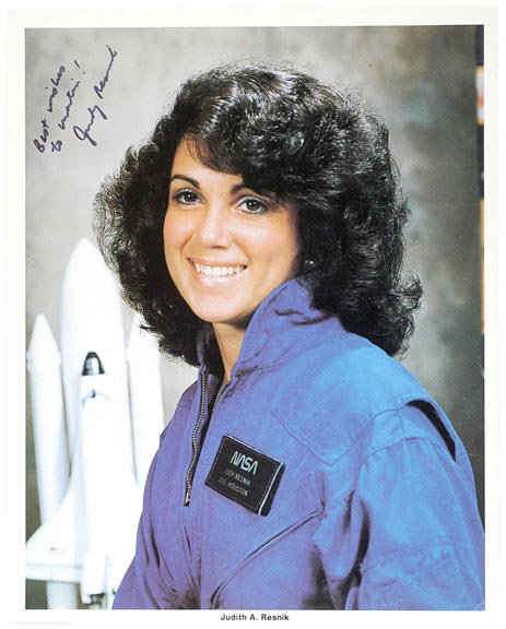 Astronaut JUDITH RESNIK, Signed Color Print Photo