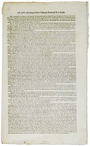 JAMES MONROE, Document Signed, 1812