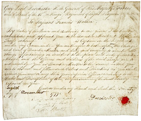 Sir Guy Carleton Signed Document - 1799
