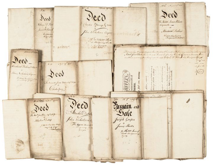 Important JOHN NICHOLSON Archive of 17 Documents: Autographs John Nicholson (Signer Robert Morris' Business Partner) Gets Hoodwinked in one of America's First Land Frauds! (JOHN NICHOLSON)(1757-1800). President of “The Pennsylvania Population Compa