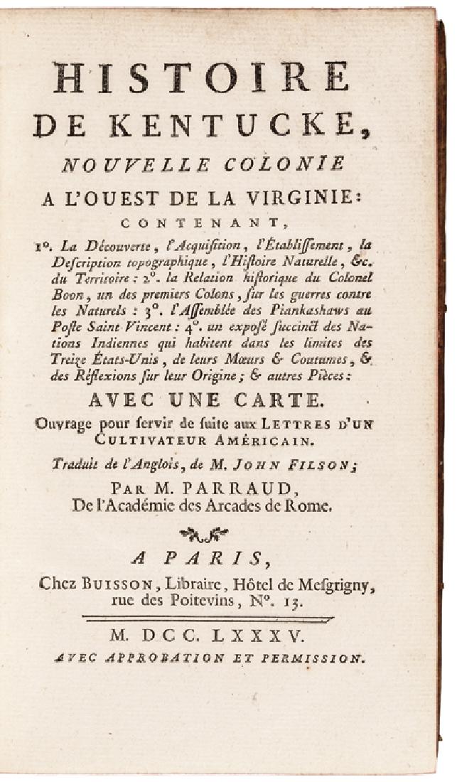 1785 Historic Book: Historie de Kentucke, + MAP (1 of 5)