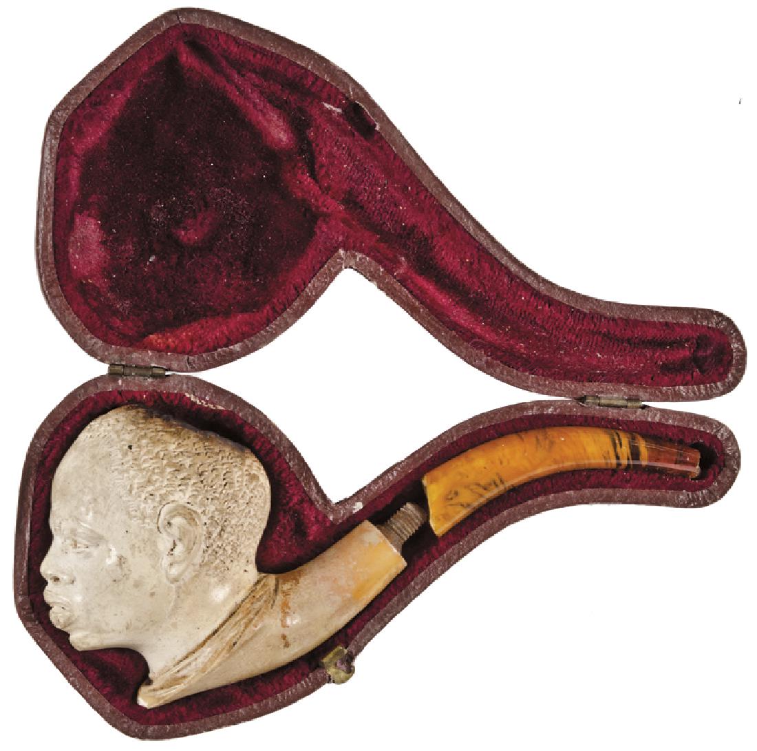 Carved Meerschaum Black Americana Tobacco Pipe (1 of 6)