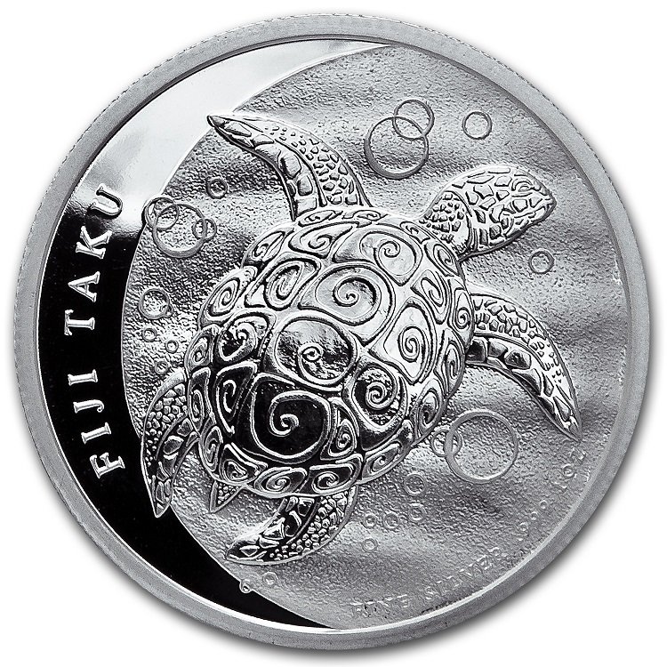 2013 1 oz Silver New Zealand Mint $2 Fiji Taku Coin