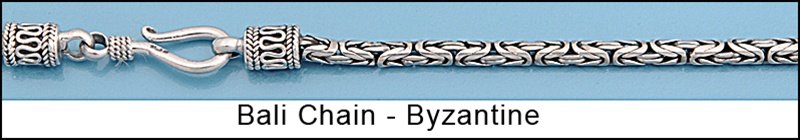 Sterling Silver Bali Chain - Byzantine 2.5mm - 18": Approximate weight: 18.9grams