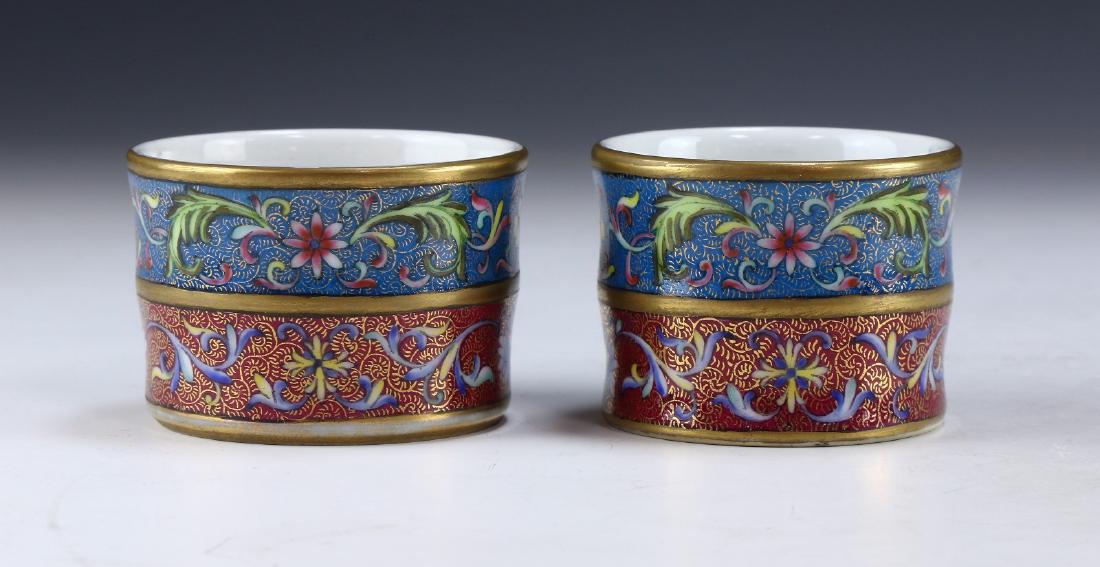 PAIR CHINESE ANTIQUE GILT FAMILLE ROSE PORCELAIN CUPS (1 of 5)