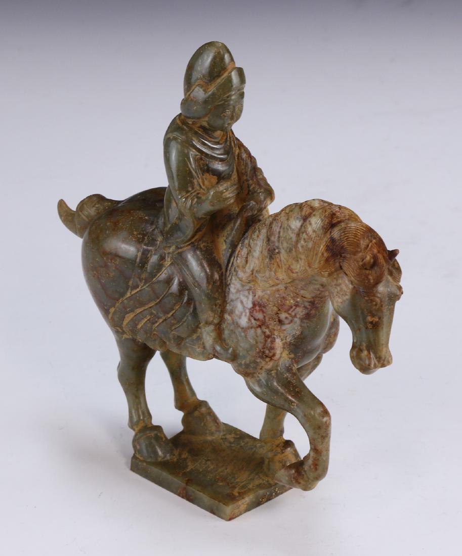 A CHINESE ARCHAIC JADE CARVED FIGURE GROUP (1 of 7)