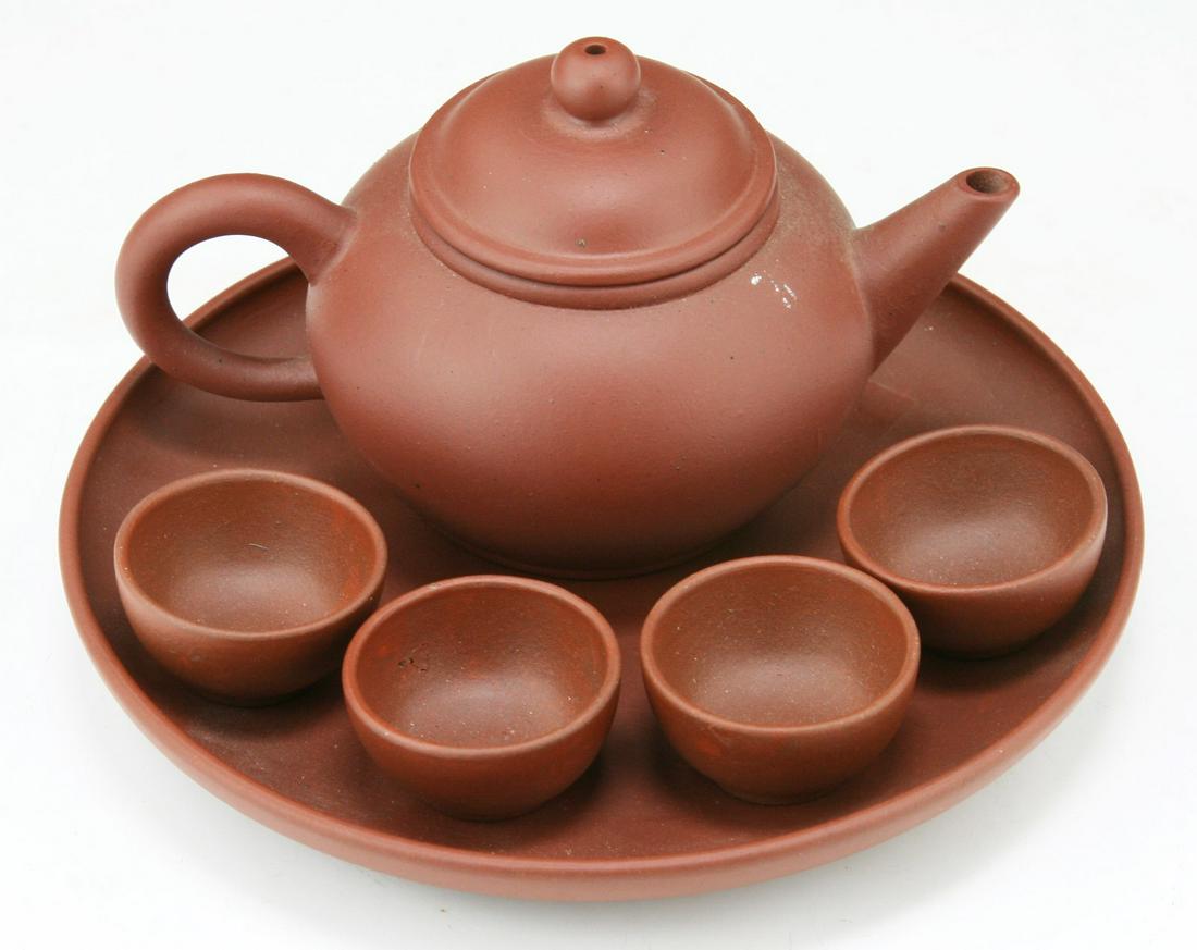 A CHINESE YIXING ZISHA SIX (6) PIECE TEA SET (1 of 1)