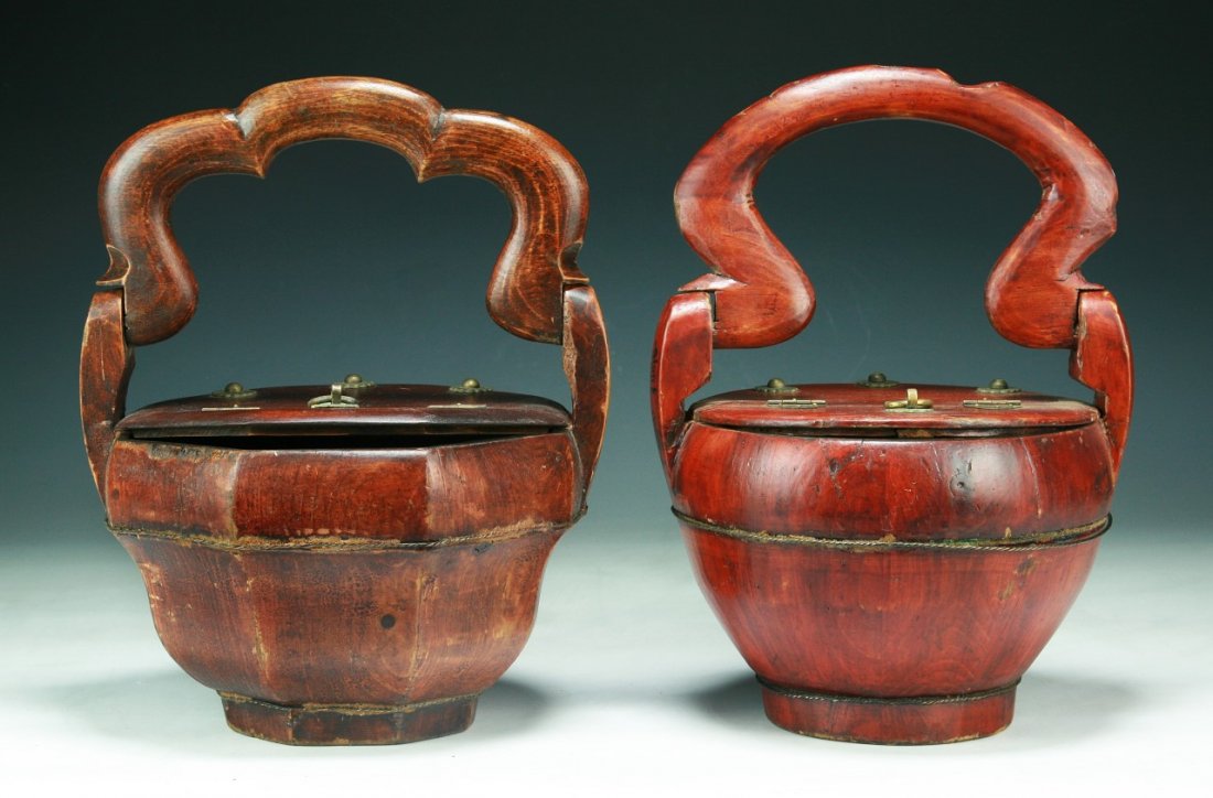 Two (2) Chinese Antique Wood Boxes: Two (2) Chinese Antique Wood Boxes: of Minguo Period; Dimension: H: 11-1/2" (biggest)