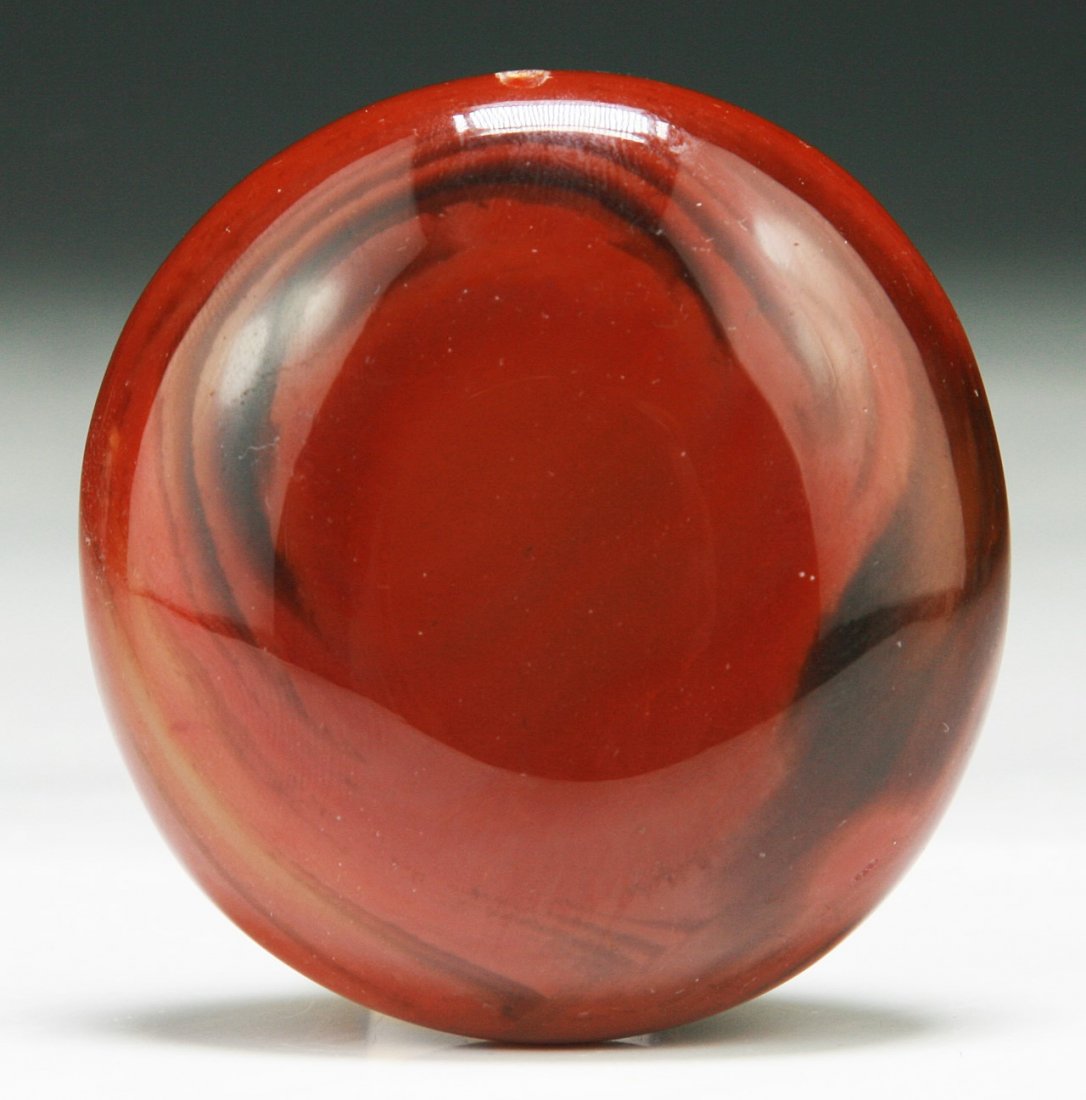 A Chinese Carnelian Agate Pendant: A Chinese Carnelian Agate Pendant; Dimension: D: 55.5mm