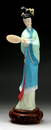 A Chinese Antique Polychrome Wood & Ivory Beauty