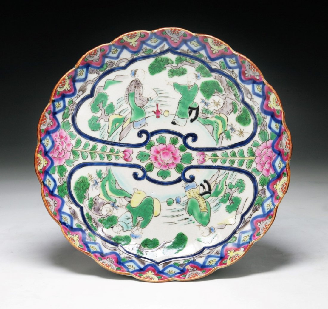 A Japanese Antique Imari Porcelain Plate: A Japanese Antique Imari Porcelain Plate: circa 1800; Dimension: D: 9-1/2"